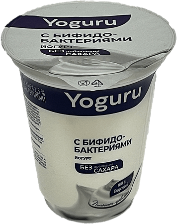 Детальное Фото ма йогурт "yoguru" 1,5% 310гр стакан бифидобак. (12шт)